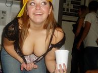 Smiling Coed Plump Cutie Flashing Her Tits - larger woman booby