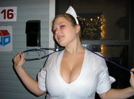 Young BBW In Nurse Uniform - chunky clothed babe