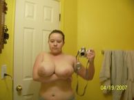 Topless Fat Girl Selfie Holding Her Tatas Up - brunette babe with bigger natural tata