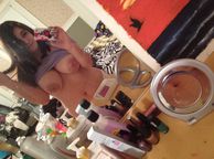 Self Shot Chubby Coed Showing Her Knockers - busty natural tatas dark hair lady